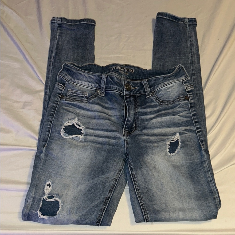 Maurices Light Blue Ripped skinny jeans